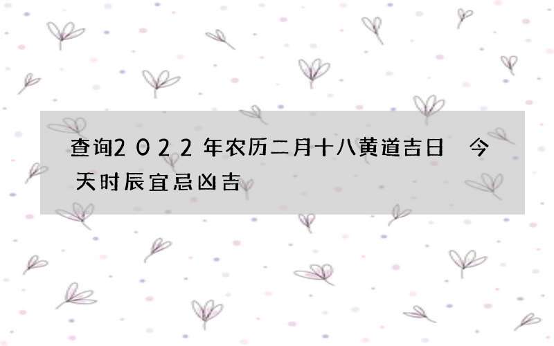 查询2022年农历二月十八黄道吉日 今天时辰宜忌凶吉